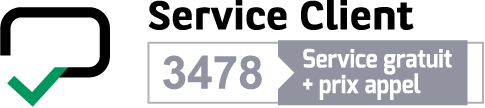 Numéro du Service client 3478 service gratuit plus prix d'un appel du lundi au vendredi 8h à 20h et le samedi de 8h à 18h hors jours fériés